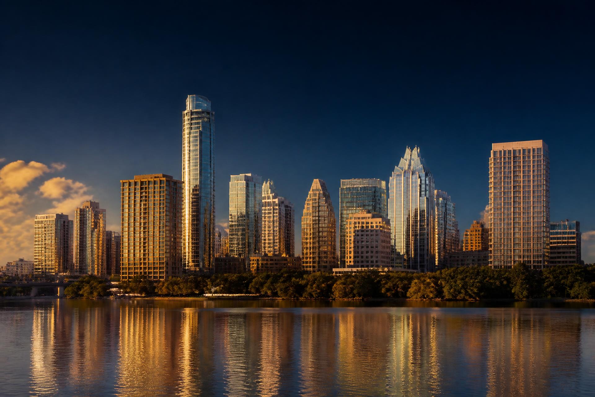 Austin, Texas skyline at golden hour